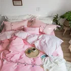Bedding Kids 100% Long Staple Cotton Bedding Set Pink Sheet Set Kids Duvet Cover