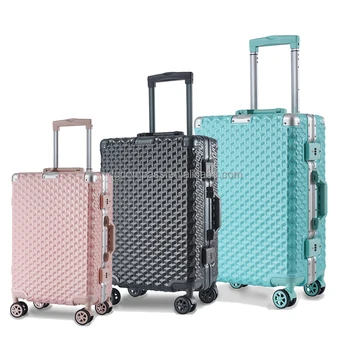 Popular 3PCS Aluminium travel luggage travelling hand shall carry on travel bags luggage  aluminum frame suitcase sets