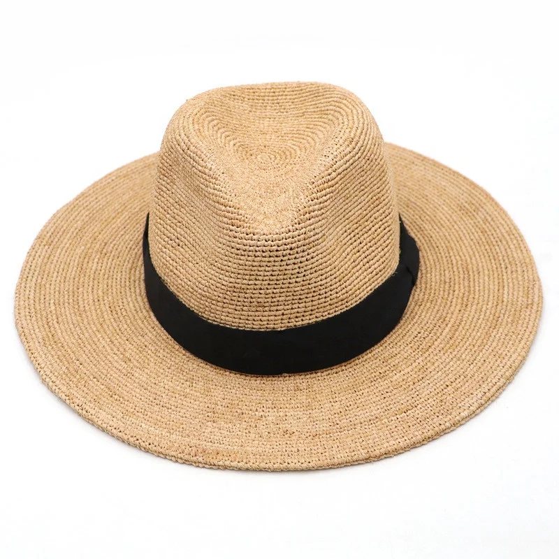 packable raffia fedora