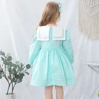 Kids Long Dress For Kids Boutique Long Sleeve Embroidered Easter Egg Bunny Dress For 1-6years Girl