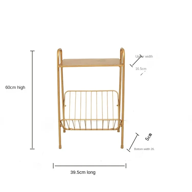 Nordic Simple Double Deck Storage Tea Coffee Table For Bedroom And Living Room