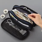 School Pencil Case 23*10.5*6cm Pure Color School Canvas Zipper Pencil Case With Compartments
