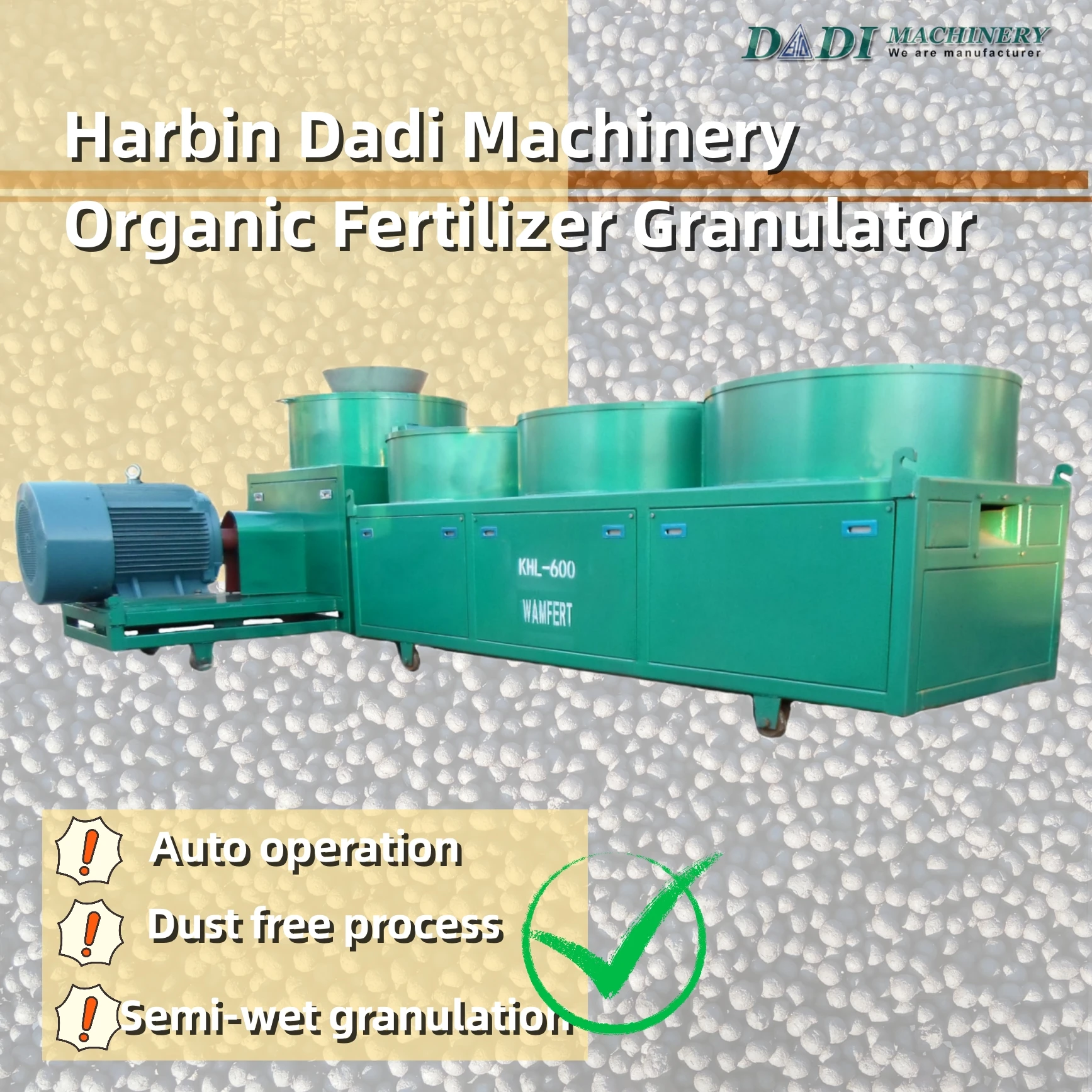 Harbin Dadi Sewage Sludge Organic Fertilizer Granules Machine Buy