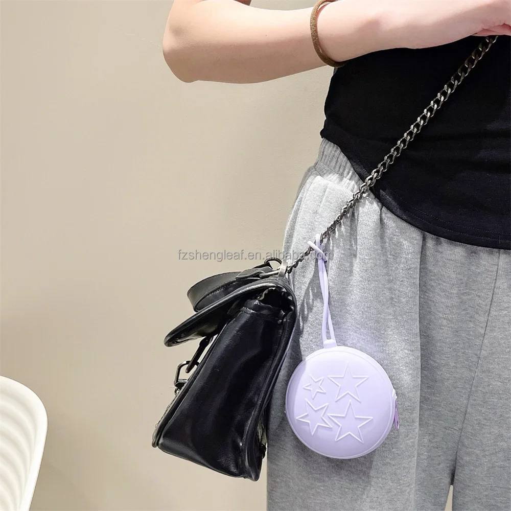 product customized mini pvc coin and earphone pouch unique kawaii silicone key purse wallet for ladies kids women with zipper closure-2