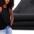 Cotton Clothes 1318 OCS Certified Manufacture Supply Solid Plain Organic Cotton Jersey T-shirt Fabric For Clothes