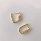 Pave Earrings Earring Earrings 2021 New Vintage Huggies Pave Diamond Earrings 925 Silver Geometric Gold Hoop Earring