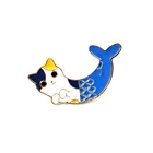 Metal Animal Wholesale Custom Shaped Cartoon Lapel Pin Badge Metal Mystery Cute Animal Little Cat Mermaid Enamel Pin
