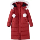 Fur Winter Big Red Long Lightweight Hoodie Fur Collar Zipper Factory Price Warm Down Jacket Women