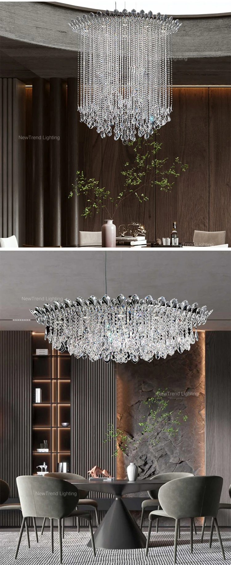 CPL-112 Modern Indoor Decoration Large Project Hotel Lobby Villa Staircase Luxury Crystal Chandelier details