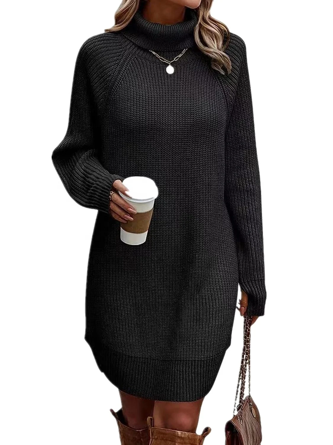 Wholesale women's best-selling crew neck loose knit oversized plain sweater for women