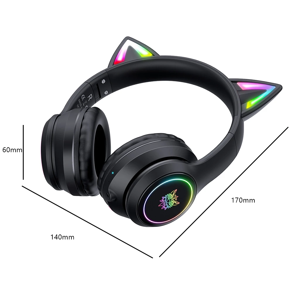 Onikuma B Bluetooth Rgb Cat Ear Wireless Headphones With