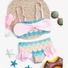 Girl 2021 Summer New Boutique Mermaid Style Split Bikini Swimwear Little Girl Color Swimming Suit