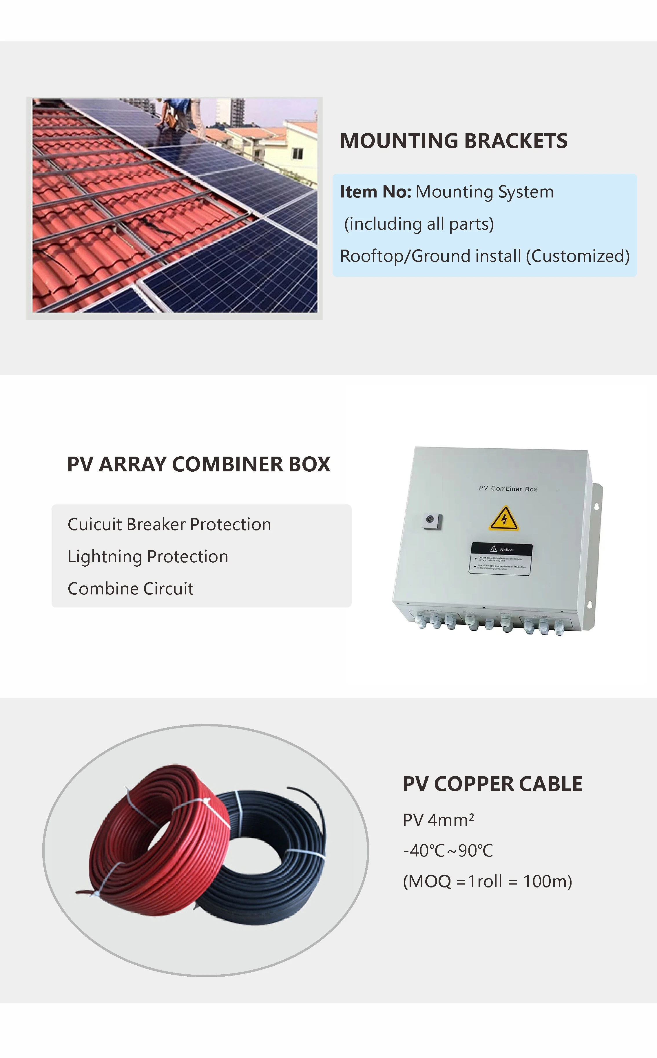 500KW 1MW 3MW Solar System