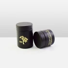 Glass Custom 2oz 3oz 4oz Round Black Child Proof Food Glass Container Canister Airtight Round Glass Jar With Plastic Lid