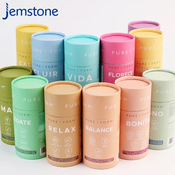 Biodegradable Food Storage Container Packaging Supplement Capsules Kraft Cardboard Paper Tube Packaging For Capsules