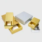 Tea Gift Bright Silver/gold Kraft Box Custom Tea Flower Socks Gift Packaging Box Custom Drawer Box