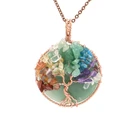 Pendants Colorful Pendant Beautiful 7 Colour Chakra Crystal Powder Tree Of Life Pendants