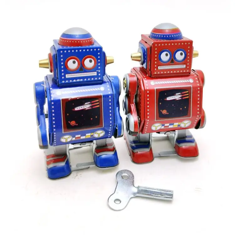 Vintage Retro Style Robot Model Tin Toy Wind-up Key Collectible Adult Toys New 