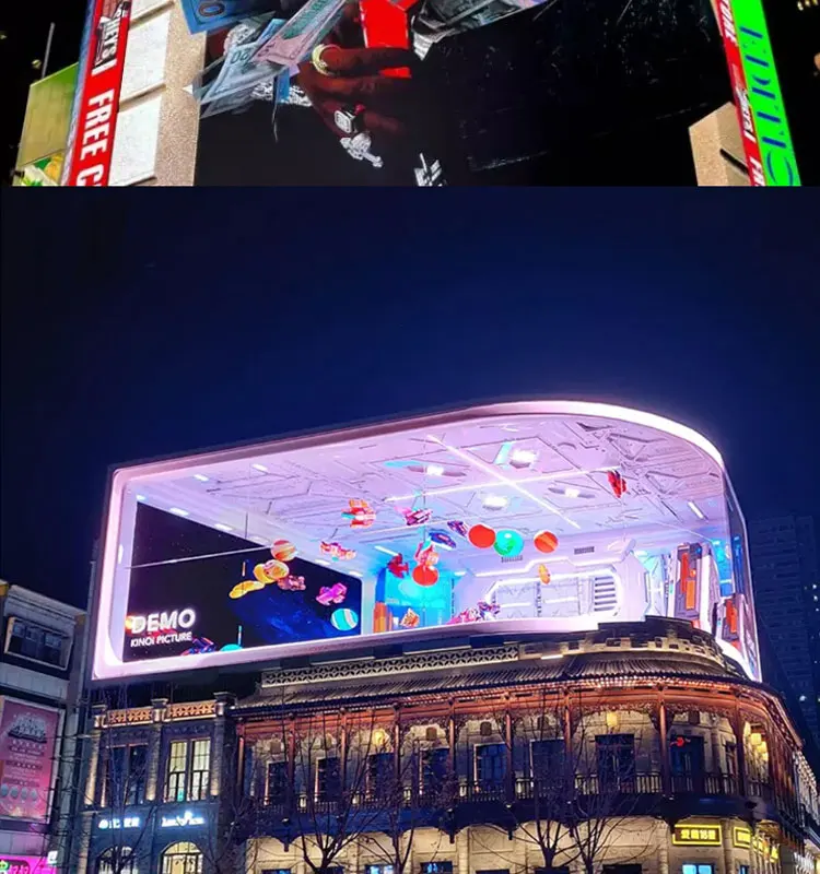 P Naked Eye D Led Screen Outdoor Hd Big P Led Advertising