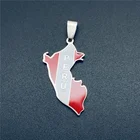 Necklace Custom World Map Jewelry 18k Gold Plated South America Peru Map Pendant Necklace