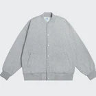 Jacket Custom 350g Heavyweight Baseball Jacket Solid Color Cardigan Jacket Fleece Jacket Men