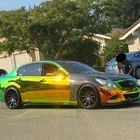 YJ-DEREK Rainbow Mirror Chrome Green Auto Vinyl Rolls With 4 Colors