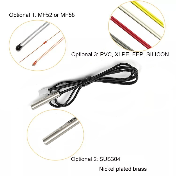 Stainless Steel Ntc Thermistor Probe Ip Wires Waterproof Thermistor