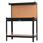 KINDE Garage Reinforced Workbench With Pegboard Steel Multi-Purpose Tool Table With Large Storage Drawer