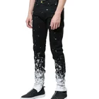 Black Jeans Jeansjeans Mens Jeans Wholesale Black Stretch Cotton Paint Splash Men Jeans
