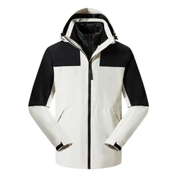 Professional travel three-in-one fashion waterproof windproof zipper jacket with men's and women's hardshell jacket