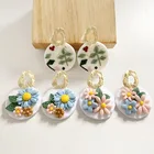 Earring Small Handmade Flower Clay Earring Retro Beautiful Sun Flower Small Daisy Jewelry