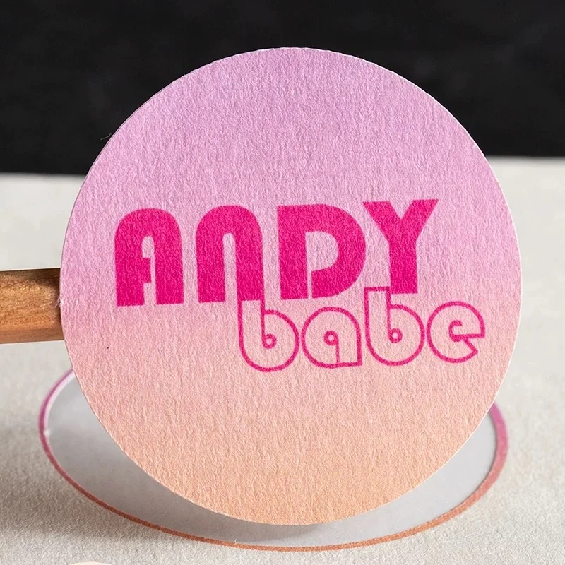 Customize Round Stickers Colored Printing Textured Paper Stickers Wholesale Price Sticker with Custom Logo factory