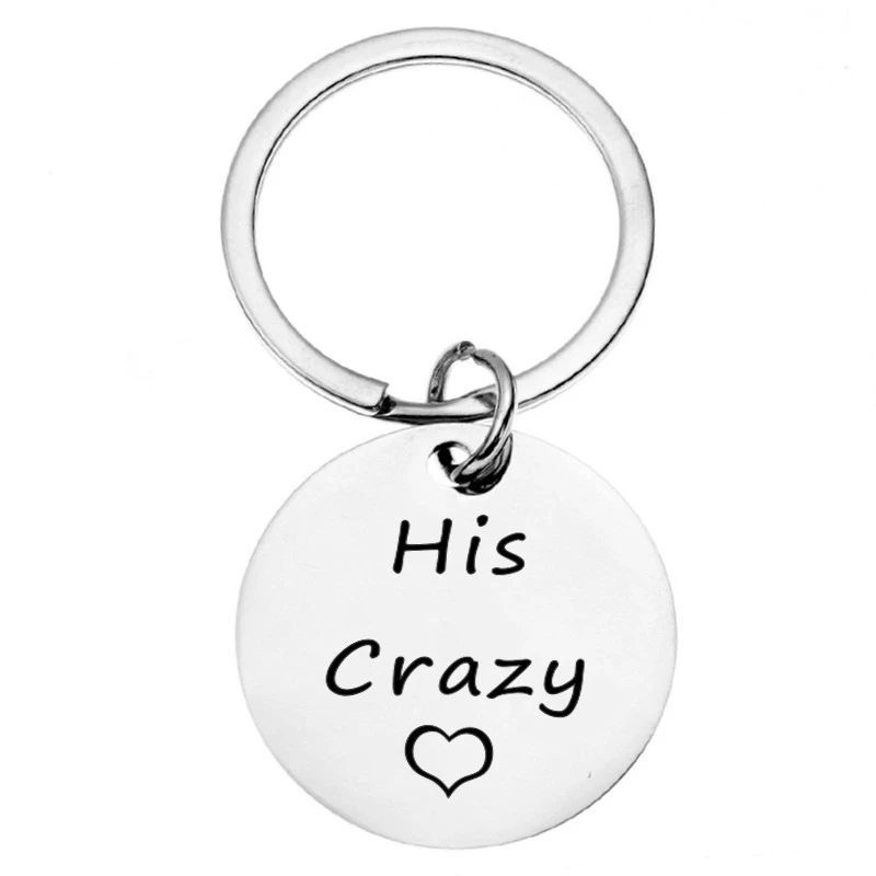 His Crazy Her Weirdo Couple Keychain Couple Gifts for Boyfriend and Girlfriend 