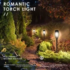 Led Lawn Light Led Flames Flicker 12 Led Pathway Lawn Solar Flame Light For Garden Landscape