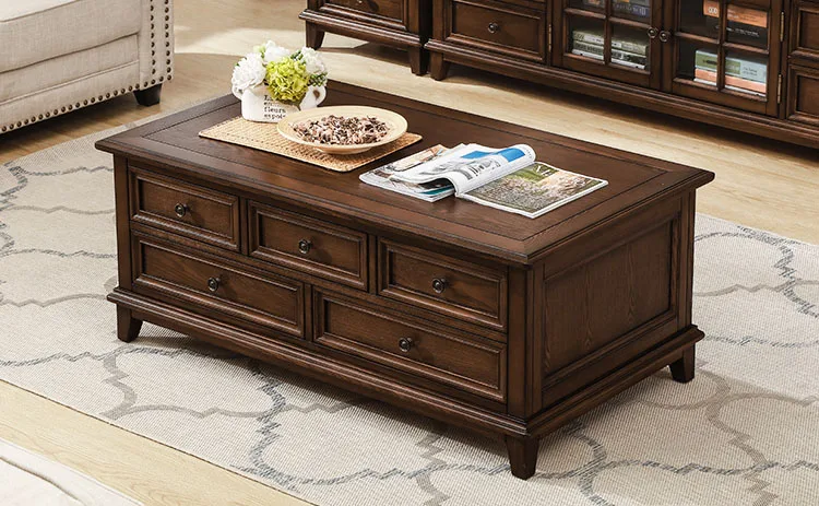 American country solid wood tea table ash wood Jane Small family living room furniture American tea table TV cabinet