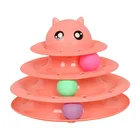 Toy Head Plastic Pet Roller Tracks Tower Ball Games Turntable Toy For Cat