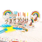 Party Multicolor Paper Products Disposable Party Birthday Dinner Kids Tableware Set