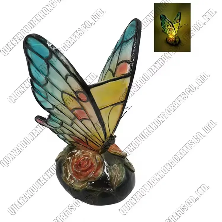 Fairy Cute Figurines Nautical Bronze Resin Sitting Garden Statue Angel with Solar Lights 