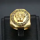 Ring Stainless Steel Gold Plated Ancient Greece Ring Stainless Steel Medusa Hip Hop Ring