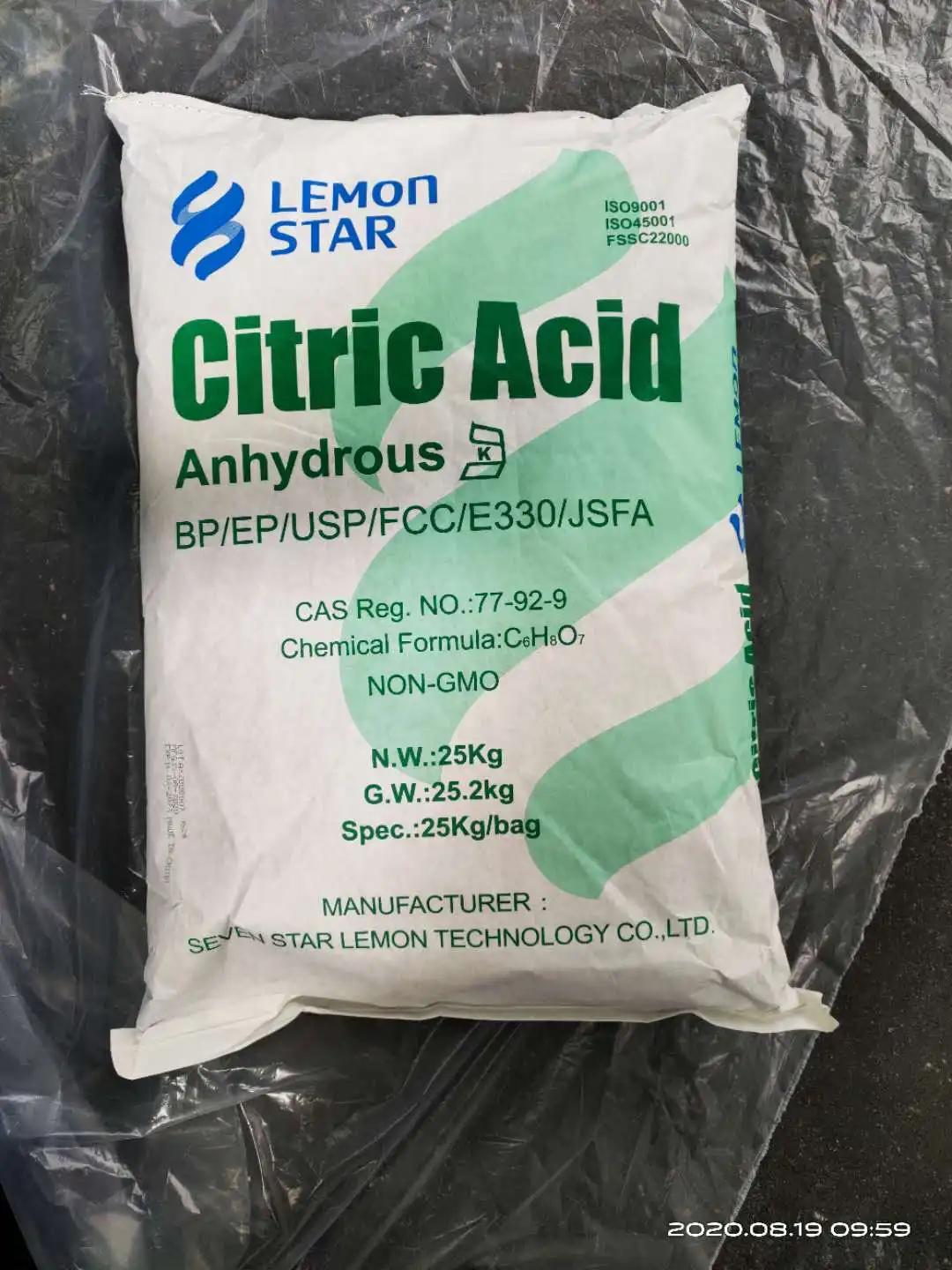 Ttca Ensign Wholesale Citric Acid Monohydrate Anhydrous 8 40 30 100