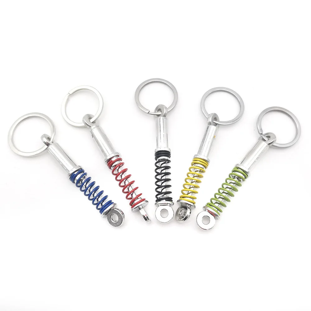 Car Key Rings Zinc Alloy Shock Absorber Model Keychain Keyring Spring Shock Absorber Pendants Interior Accessories Men's Gifts
