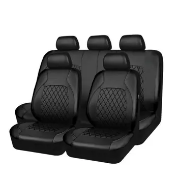High End Breathable Set Car Seat  Luxury Sports Universal Black PU Leather Airbag Seat Cover