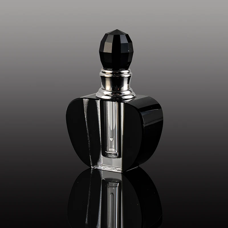 product new design black apple shaped 3ml perfume bottle fashion elegant customizable crystal perfume bottle-4