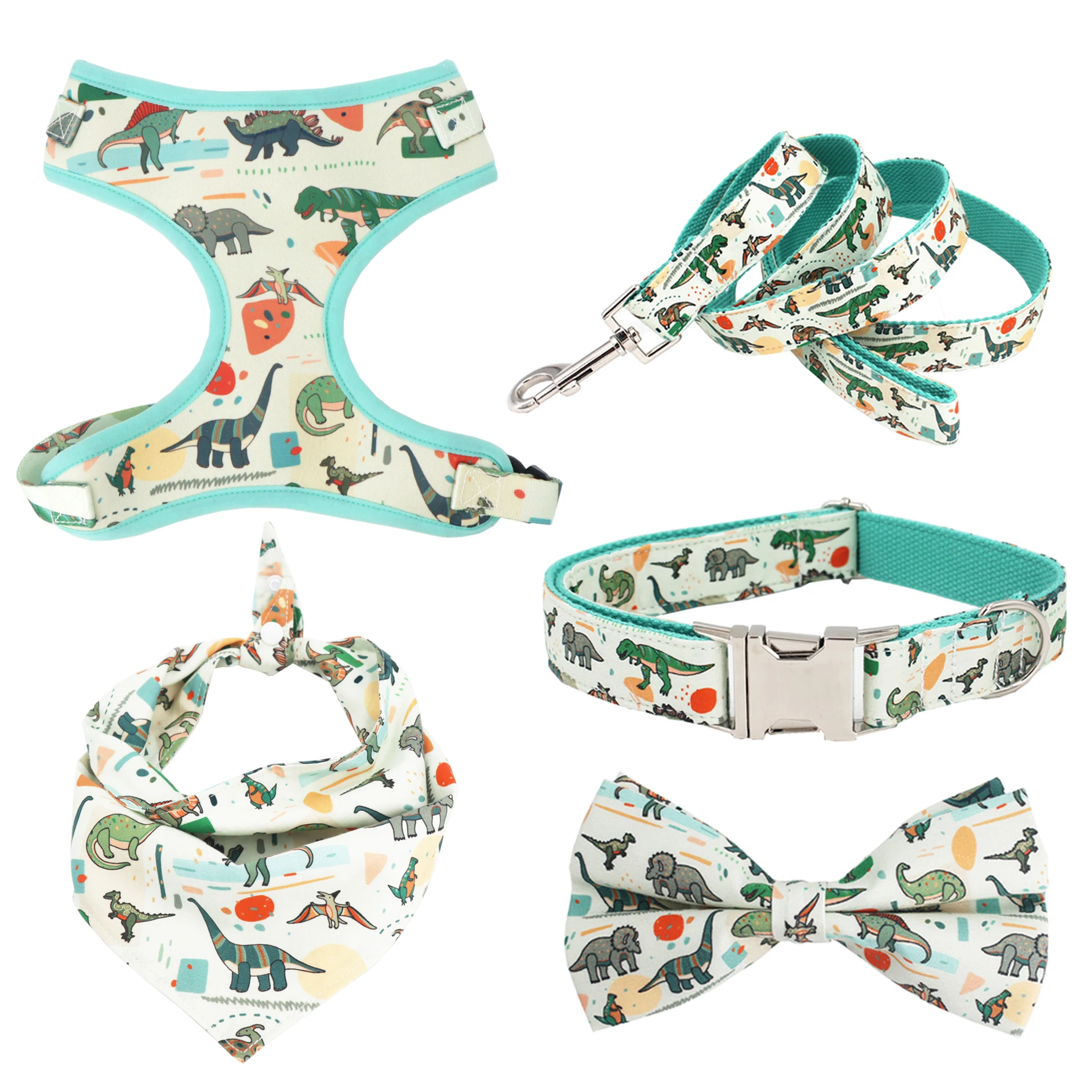 dinosaur bow tie dog collar