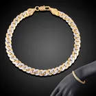 Jewelry European And American Popular Cuban Chain Two-tone Bracelet 18K Gold Plated Bracelet Jewelry