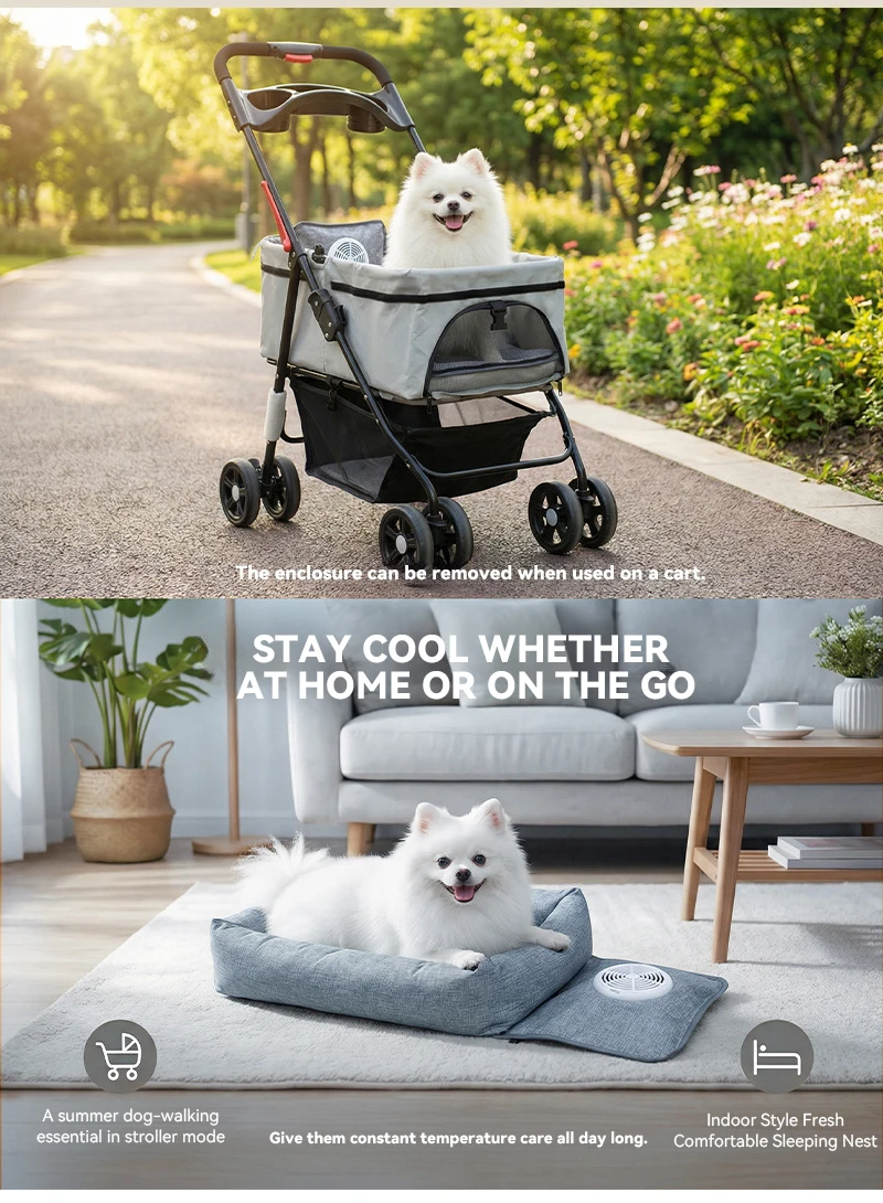 Custom Pet Ice Silk Cooling Mat With Quiet Blower Breathable Ventilated Non Slip Pet Pad for Dogs Cats Pet Supplies details