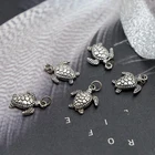 Sea Silver Sea Turtle Antique Silver Plated Zinc Alloy Charm For DIY Jewelry Making 18x15mm
