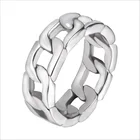 Celtic Men Women Stainless Steel Wide Band Spinner Cuban Link Chain Ring Celtic Rings Silver Gracious Eternity Band Ring