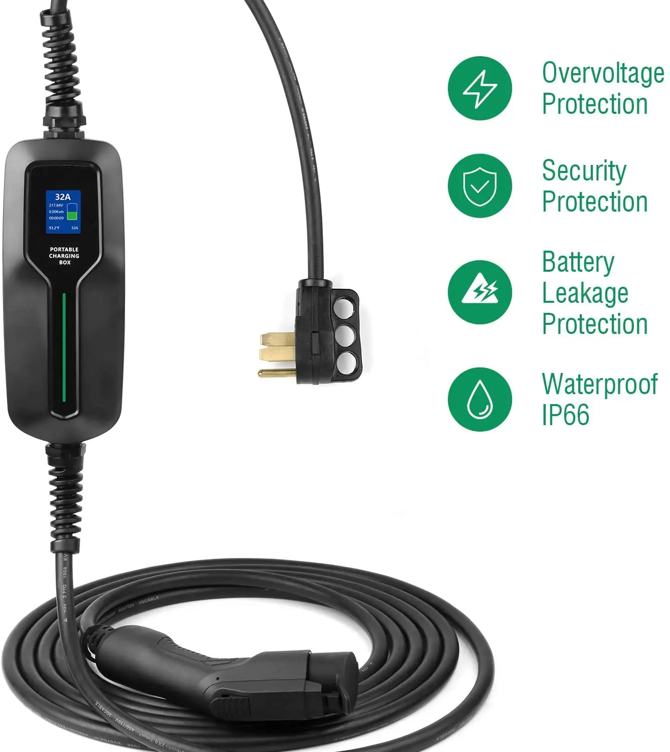 Charging Gun Electric Vehicle Ev Charger 16 240v Level 2 Wifi