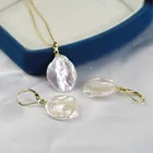 Jewellery Jewelry Freshwater Pearls Set Irregular Baroque Shape New Latest Design Fresh Water Real Cultured Natural Freshwater Pearls Jewellery Jewelry Set Necklace